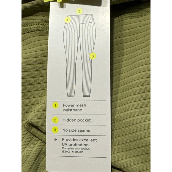 Large - Womens Ultra High-Rise Rib Leggings 27" - All In Motion - Olive Green - Picture 5 of 9